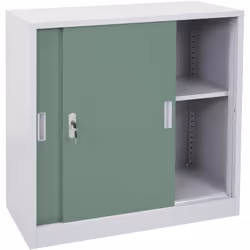 Cette armoire de bureau offre un espace de rangement spacieux et flexible pour vos documents derrière 2 portes coulissantes à ...