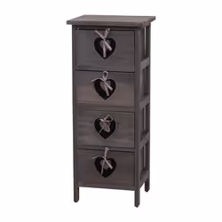 Commode armoire - Vintage - 4 tiroirs - Gris - Bois de paulownia - 70x29x25 cm