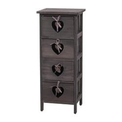 Commode armoire - Vintage - 4 tiroirs - Gris - Bois de paulownia - 70x29x25 cm