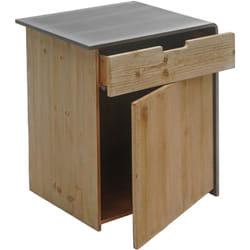 Décoshop26 - Commode table de chevet table d'appoint industrielle en bois 60x50x40 cm naturel avec aspect métal 040006511