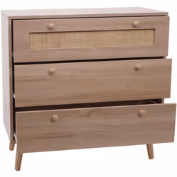Avec ses trois tiroirs, la commode offre beaucoup d'espace pour tous vos essentiels, des vêtements et accessoires aux livres  ...