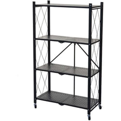 Etagère hwc-j85 étagère sur pied étagère de séjour pliable/pliable acier noir 4 niveau x 040006781