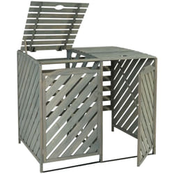 Abris poubelles pour poubelles d'une capacité de 60 à 240 litres 121 x 133 x 98 cm bois de sapin gris 040007008