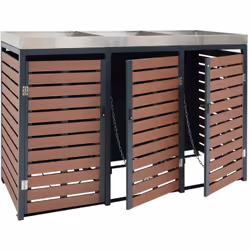 L'abri poubelle est conçu pour les poubelles standards avec un capacité de 80 à 240 litres. En cas de doute, veuillez mesurer ...