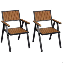 Chaise de jardin - Non spécifié - Lot de 2 - Aluminium - Aspect bois - Résistante aux intempéries