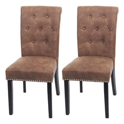 Chaises de salle à manger - Noname - Lot de 2 - Tissu marron - Style Chesterfield - Confort élevé