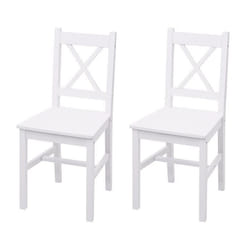 Chaises de cuisine - Design Rustique - Bois de pin blanc - Lot de 2 - Capacité 150 kg - Style Campagne
