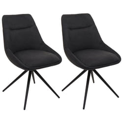 Lot de 2 chaises de salle a manger pivotante position automatique en metal et tissu anthracite trepied en acier 04_0007390
