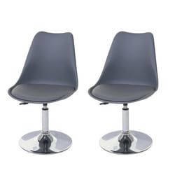 Chaises de salle à manger - Lot de 2 - Réglables en hauteur - Pivotantes - PVC - Chrome