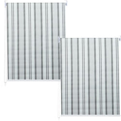 Lot de 2 stores enrouleurs pour fenêtre avec kit de montage 120 x 230 cm protection solaire opaque gris/blanc 040007438