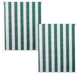 Décoshop26 - Lot de 2 stores enrouleurs de fenêtre avec kit de montage 120 x 230 cm protection solaire opaque vert/blanc 040007441
