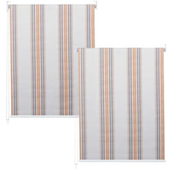 Décoshop26 - Lot de 2 stores enrouleurs pour fenêtre avec kit de montage 120 x 230 cm protection solaire opaque gris/marron/orange 040007443