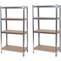 2x étagères pour charges lourdes 160 x 80 x 40 cm capacité de charge 320kg chacune en métal gris et mdf 040007484