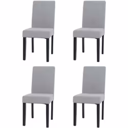 La chaise de salle à manger est livrée par lot de quatre et impressionne par son revêtement moderne en tissu velours côtelé a ...