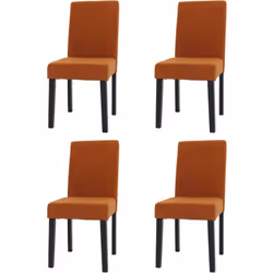 La chaise de salle à manger est livrée par lot de quatre et impressionne par son revêtement moderne en tissu velours côtelé a ...
