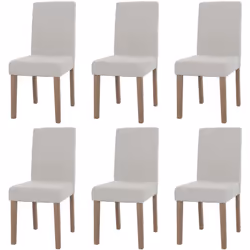 La chaise de salle à manger est livrée par lot de 6 et impressionne par son revêtement moderne en tissu bouclé avec une surfa ...