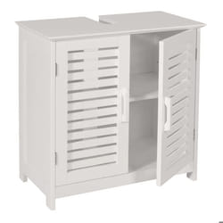Meuble sous lavabo - 04_0007843 - MDF blanc - 60x60x30 cm - Rangement avec étagère - Montage facile