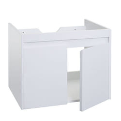 Meuble sous lavabo - Non spécifié - 48x59x46 cm - MDF blanc - 2 portes - Soft-close