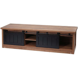 Meuble TV avec deux portes coulissantes et 4 compartiments 43x150x40 cm MDF marron 040007852