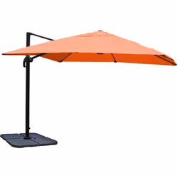 Contenu de la livraison : 1x parasol déporté en aluminium avec pied en croix et porte-parasol Envergure : 4,3 m Classe de rés ...