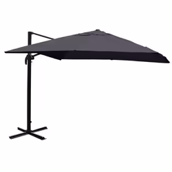 Parasol déporté - Anthracite - 3x4m - Résistant au vent - Système à manivelle - Protection UV 50+