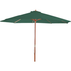 Parasol de jardin diamètre 3,5m polyester/bois 7kg couleur vert 040008011
