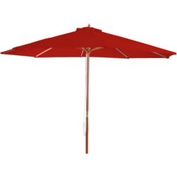 Décoshop26 - Parasol de jardin diamètre 3m polyester rouge et bois pieds de parasol non inclus 040008012