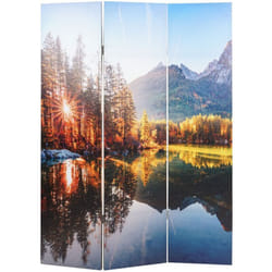 Paravent photo avec isolation phonique cloison de séparation acoustique 180 x 122 cm Lac forestier 040008060
