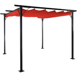 Décoshop26 - Pergola de jardin avec toit coulissant pavillon 3,5x3,5m couleur terracotta protection uv 50+ 040008114