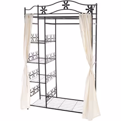 Contenu de la livraison : 1x portemanteau Rideau en 100 % polyester Rideau avec fermeture velcro et passants Avec 6 étagères ...