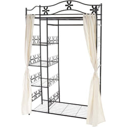 Porte-manteau en métal étagère en métal 172 x 100 x 43 cm avec rideau 040008167