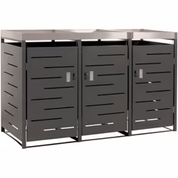 Pour poubelles d'une capacité de 80 à 240 litres Chaque compartiment peut accueillir une poubelle de 80l/120l/240l Avec dispo ...