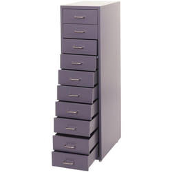 Caisson à tiroirs armoire de bureau 110 x 28 x 41 cm 10 tiroirs en acier gris foncé 040008256