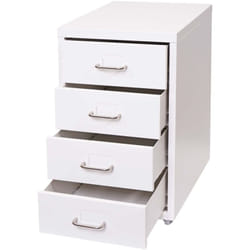 Décoshop26 - Caisson à tiroirs armoire de bureau 48x28x41 cm 4 tiroirsen acier blanc 040008261
