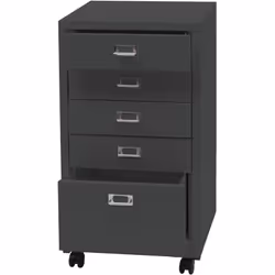 Les cinq tiroirs en acier offrent suffisamment d'espace pour les ustensiles de bureau, les accessoires informatiques et les d ...