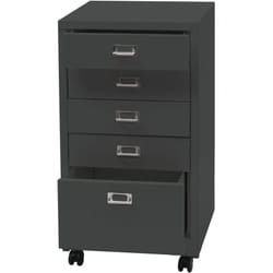 Caisson à tiroirs meuble de bureau 75 x 40 x 41 cm 5 tiroirs en métal gris foncé 040008270