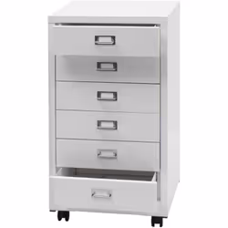 Les six tiroirs en acier offrent suffisamment d'espace pour les ustensiles de bureau, les accessoires informatiques et les do ...