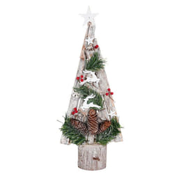 Sapin de noël decoratif avec etoile decoration de noël en bois 57x23x10 cm 04_0008328