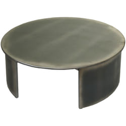 Table basse table d'appoint design industriel ronde diamètre 80 cm en bois aspect métal brossé 040008441