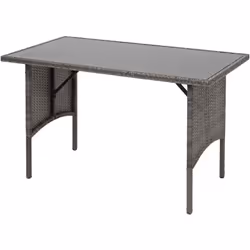 Cette table à manger est simple, solide et peut être combiné à volonté avec d'autres meubles de jardin. Le rotin est constitu ...