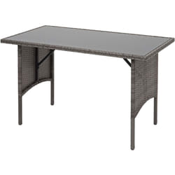 Décoshop26 - Table de jardin en polyrotin gris 112x60 cm 040008556