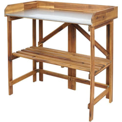 Décoshop26 - Support à plantes table à fleurs étagère pliable pour extérieur 89x86x44 cm en bois d'acacia marron 040008568