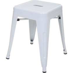 Décoshop26 - Tabouret bas en métal design industriel empilable blanc 040008597