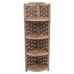 Étagère dangle pliable - MARQUE - 110 cm - Bois marron - 4 niveaux - Treillis en polyéthylène