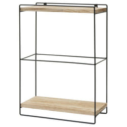 Etagère murale suspendue - Design industriel - 50x35x17 cm - Bois de Paulownia - Fer enduit de poudre