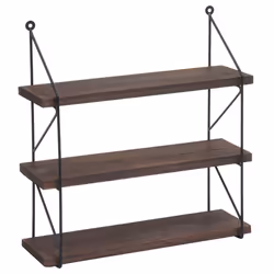 Étagère Murale - Industrielle - 3 Tablettes - Bois Massif - Métal - 40x40 cm