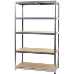Tagère pour charges lourdes rangement cave enfichable acier 5 niveaux en métal galvanisées et mdf 200x120x60 cm 040008687