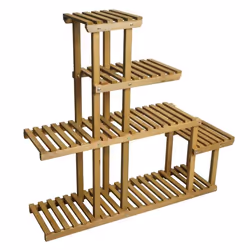 Etagère à plantes - MARQUE - 5 étagères - Bois de sapin - 95 x 105 x 25 cm - Extérieur
