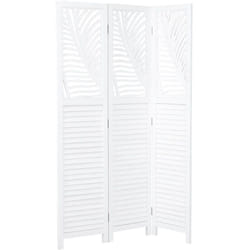 Paravent en bois blanc à 3 panneaux 170x120 idéal pour séparer et décorer votre espace PAR06097