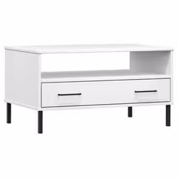 Table basse - DEC037708 - Bois de pin massif - Pieds en métal - 85 x 50 x 45 cm - Design moderne